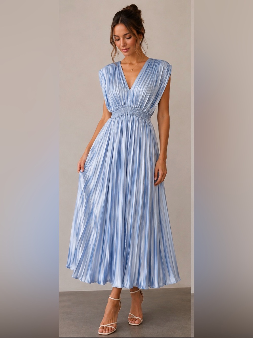 Revolver Midi Dress- Silk Pale Blue